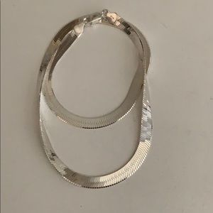 Sterling Silver Herringbone Chain Necklace